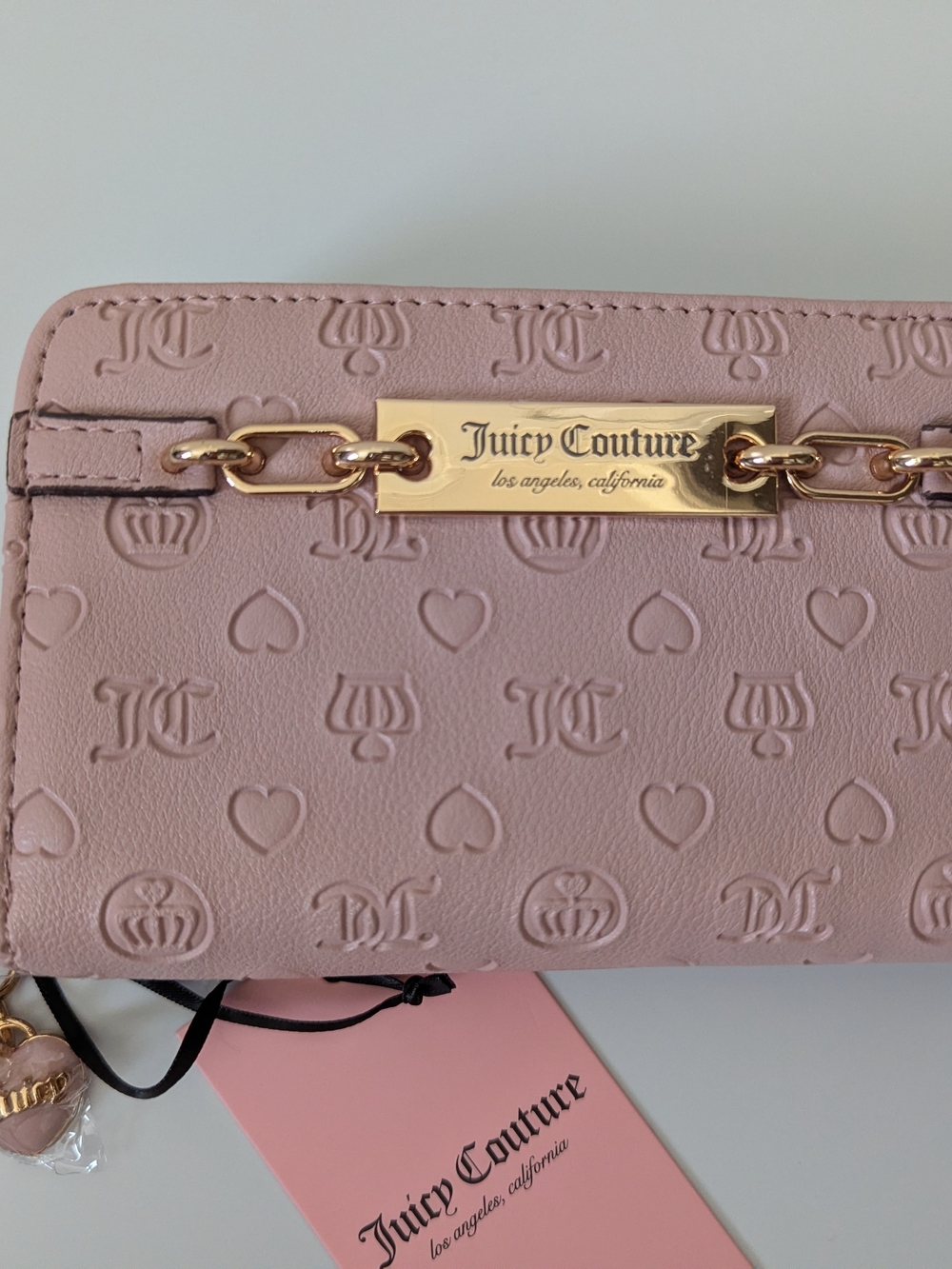 Juicy Couture Pink Embossed Logo Wallet